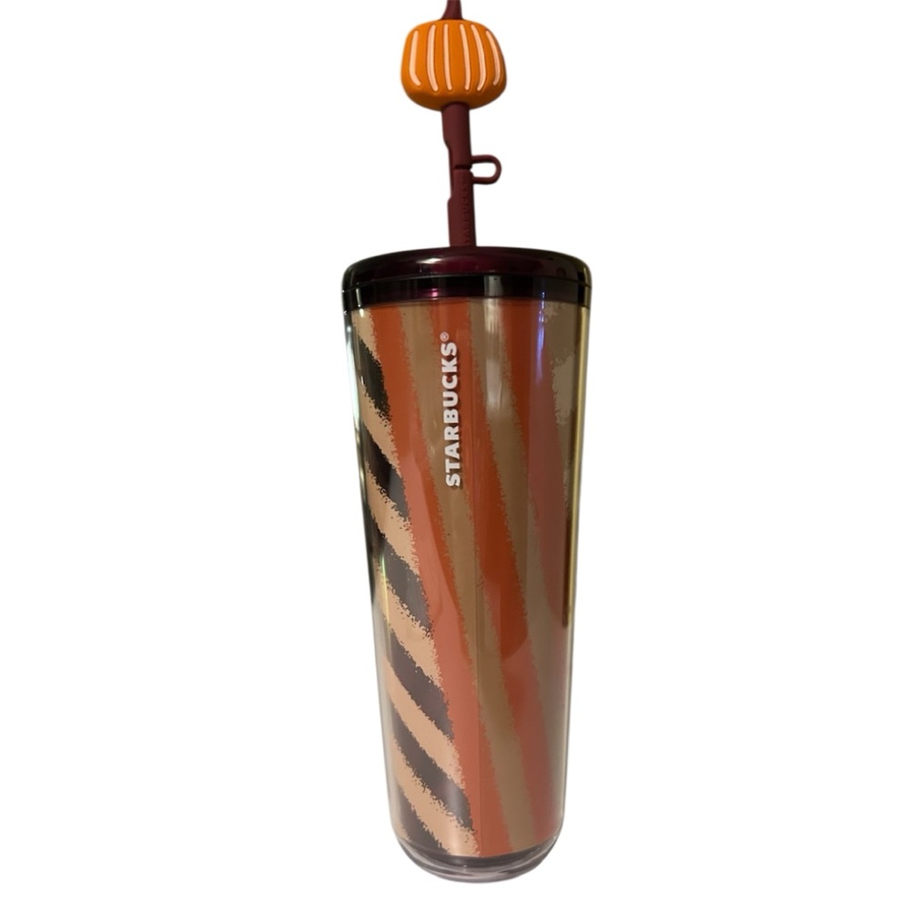 Starbucks Autumn Tumbler with pumpkin straw topper